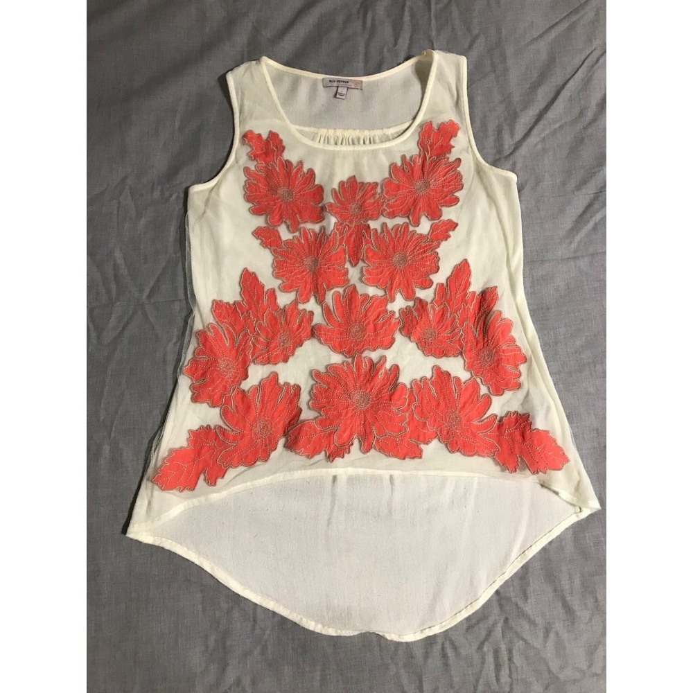 Cream Floral High-low Top